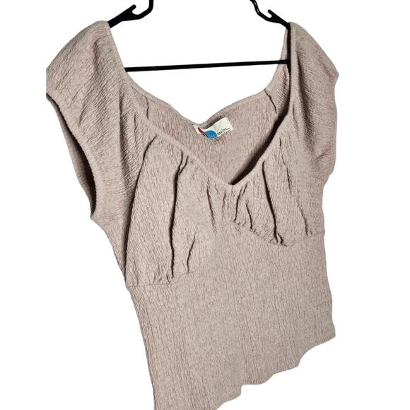 Free People Off-Shoulder Blouse in Beige - Picture 4 of 9